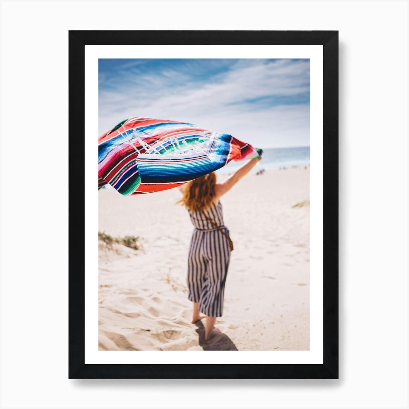 printed beach blanket