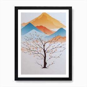 Tree In The Mountains 4 Art Print