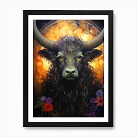 Horned Bull Art Print