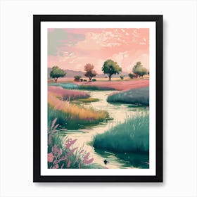 Boho Landscape Painting Art Print