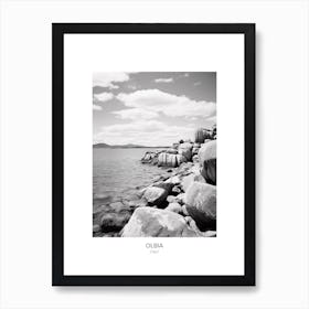 Poster Of Olbia, Italy, Black And White Photo 4 Art Print