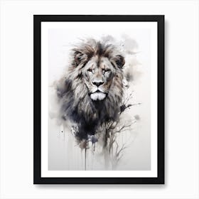 Lion Art Painting Wash Paint Style 2 Art Print