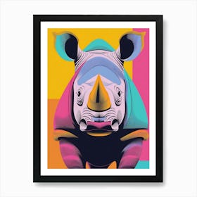 Colourful Rhino Art Print