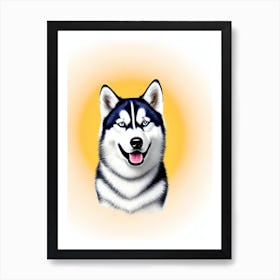 Siberian Husky Illustration Dog Art Print