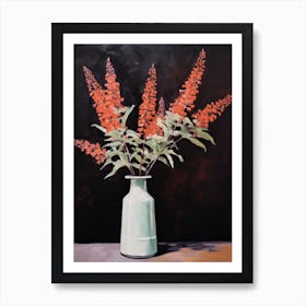 Bouquet Of Russian Sage Flowers, Autumn Fall Florals Painting 0 Art Print