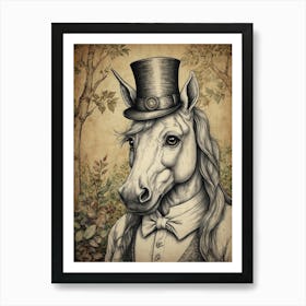 Unicorn In Top Hat 1 Affiche