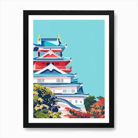 Kanazawa Castle Japan 2 Colourful Illustration Art Print