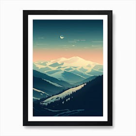 Vail Mountain Resort   Colorado, Usa, Ski Resort Illustration 2 Simple Style Art Print