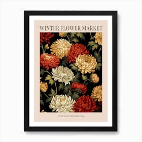 Chrysanthemums 1 Winter Flower Market Poster Art Print