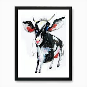 Hand drawn cute cow Art Print