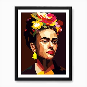 Frida Kahlo Artist Painting Retro Illustration Art Print