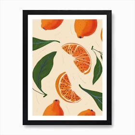 Citrus Fruit Pattern Illustration 1 Art Print