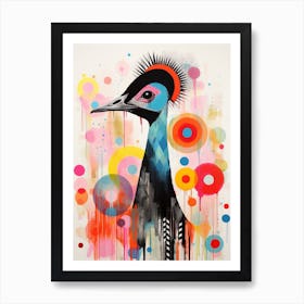 Bird Painting Collage Emu 2 Art Print