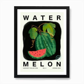 Watermelon Fruit Kitchen Typography Art Print