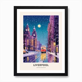 Winter Night  Travel Poster Liverpool United Kingdom 2 Art Print