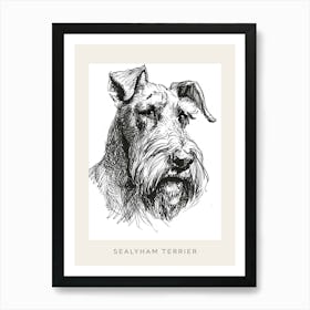Sealyham Terrier Dog Line Art 2 Poster Art Print