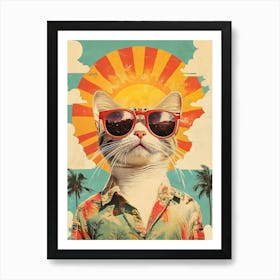 Vintage Retro Poster Cool Cat 16 Art Print