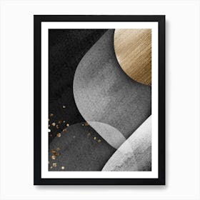 Abstract Gold And Black Canvas Art Art Print