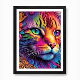 Rainbow Cat Art Print