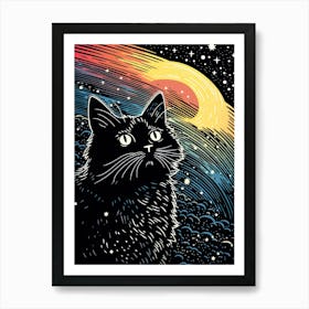 Astral Purrtacle, Psychedelic Cats series Art Print