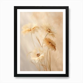 Boho Dried Flowers Gerbera Daisy 4 Art Print