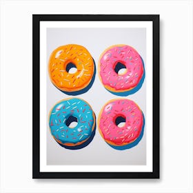 Donuts Pop Art Retro 3 Art Print