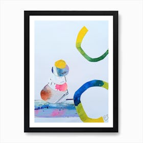 Abstract Colourful Shape Collage Art Print