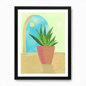 Potted Plant In The Sun Art Print