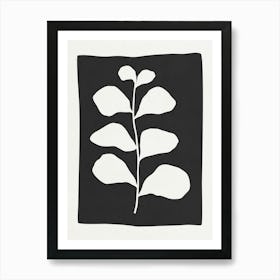 Minimalist white Leaf 01 Art Print