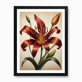 Fiery Red Carnation National Flower of Spain 2 Art Print