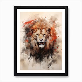 Lion Art Painting Chinese Brush Painting 1 Art Print