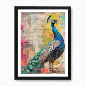 Kitsch Peacock Collage 5 Art Print