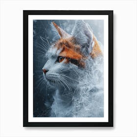 Cat In The Snow 1 Art Print