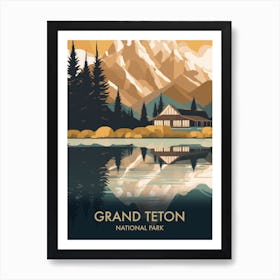 Teton National Park Vintage Travel Poster 4 Art Print