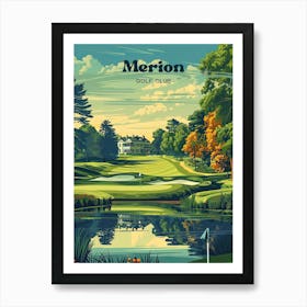 Merion Golf Club Curtis Cup Digital Travel Art Affiche