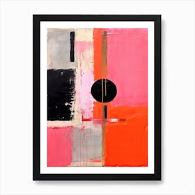 Pink And Black Abstract Painting 1 Art Print