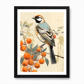 Bird Perched On A Branch Art Print