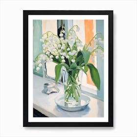 A Vase With Lily Of The Valley, Flower Bouquet 1 Art Print