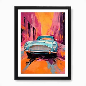 Aston Martin Vintage Car Matisse Style Drawing Colourful Art Print