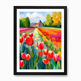 Tulips In The Field Art Print