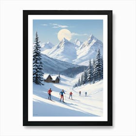 Nordic Ski Scene Art Print 1 Art Print