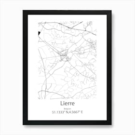 Lierre,Belgium Minimalist Map Art Print