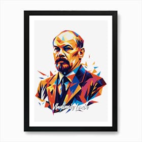 Vladimir Lenin 03 Portrait WPAP Pop Art Art Print