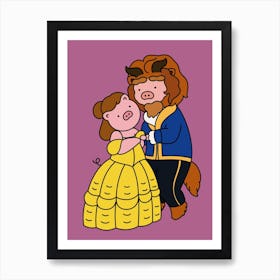 Beauty And The Pig Art Print