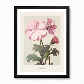 Floral Illustration Geranium 1 Poster Art Print