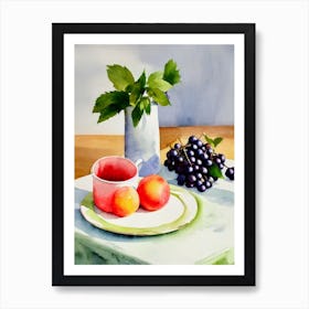 Huckleberry Italian Watercolour fruit Art Print