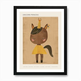 Unicorn Princess Mustard Muted Pastels Poster Art Print