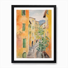 Prato, Italy Watercolour Streets 3 Art Print