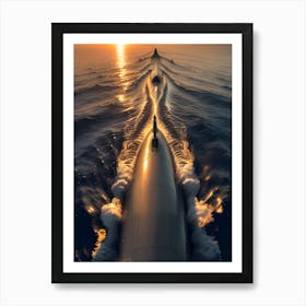 Sunset On A Submarine-Reimagined Art Print