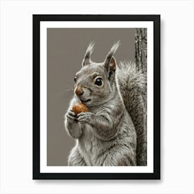 Squirrel Eating A Peanut Art Print